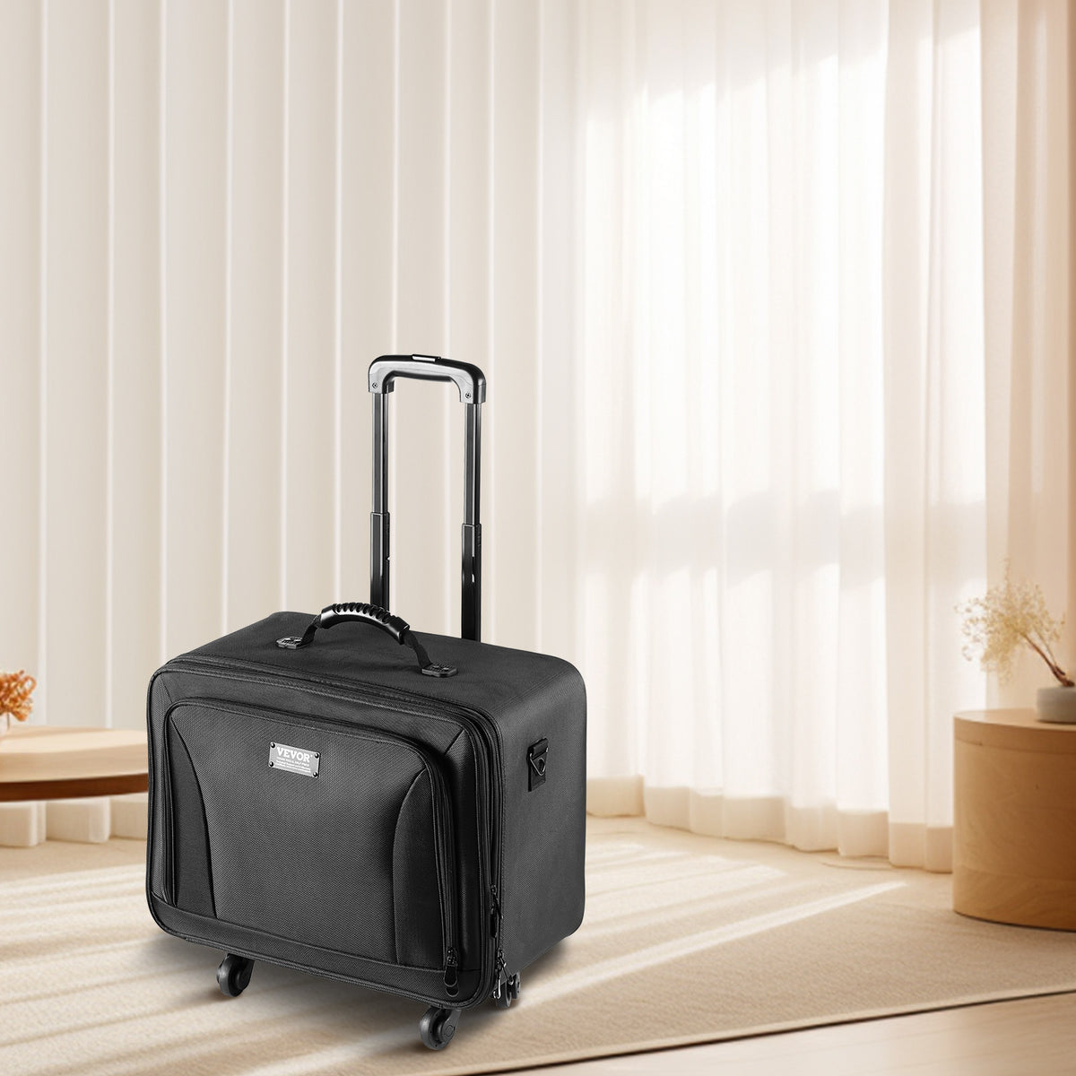 Large Capacity Rolling Makeup Train Case with Wheels & Handle