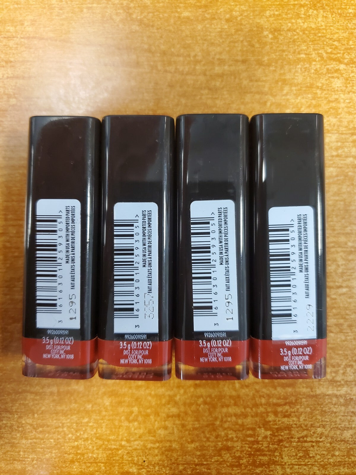 4 Pack Long-Lasting Creme Lipstick #510 Real Red - Hydrating Gloss Finish