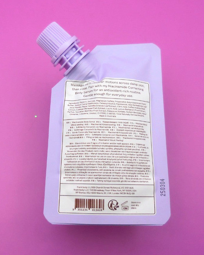 Frank Body Niacinamide Scrub ℮ 30g / 1.06 oz NEW SEALED DELUXE SAMPLE