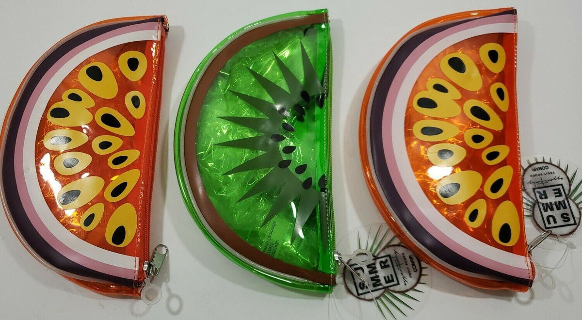Conair Summer Fruit Pouch Watermelon Makeup Bag - Orange & Green