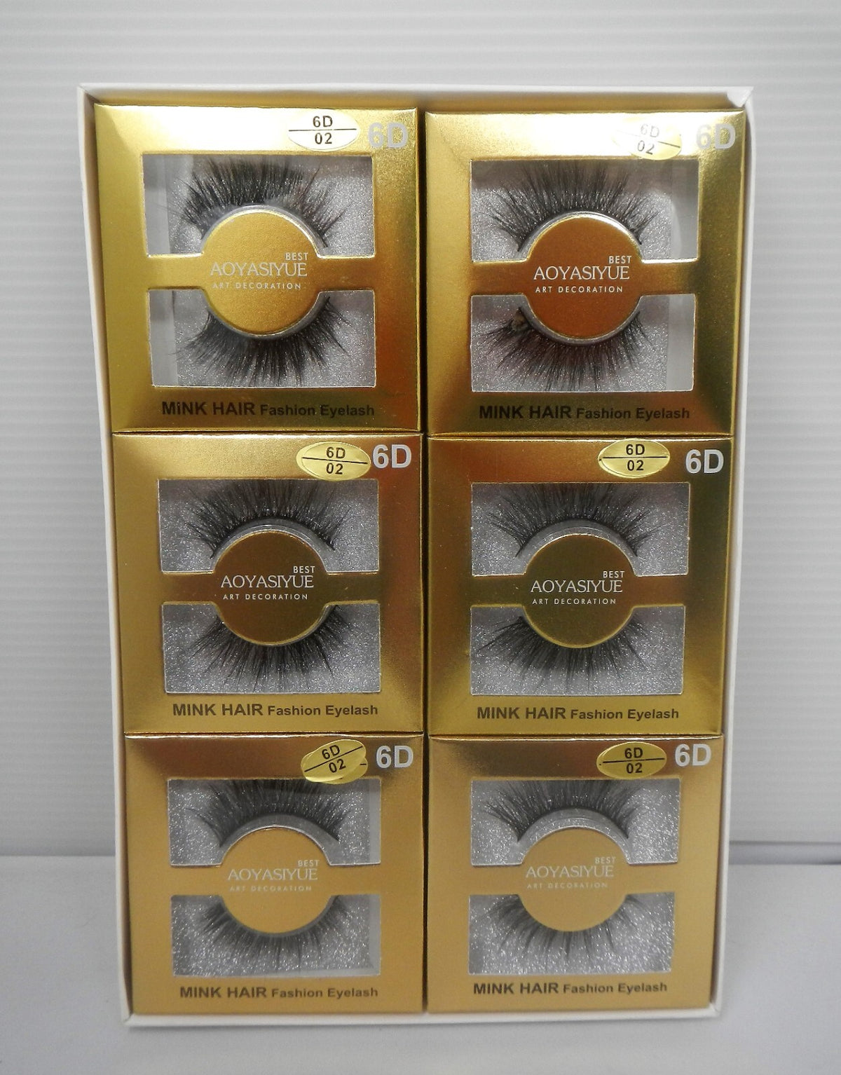 False Eyelashes 6D Mink Hair Eye Lashes - 12 Pairs with Multiple Sizes