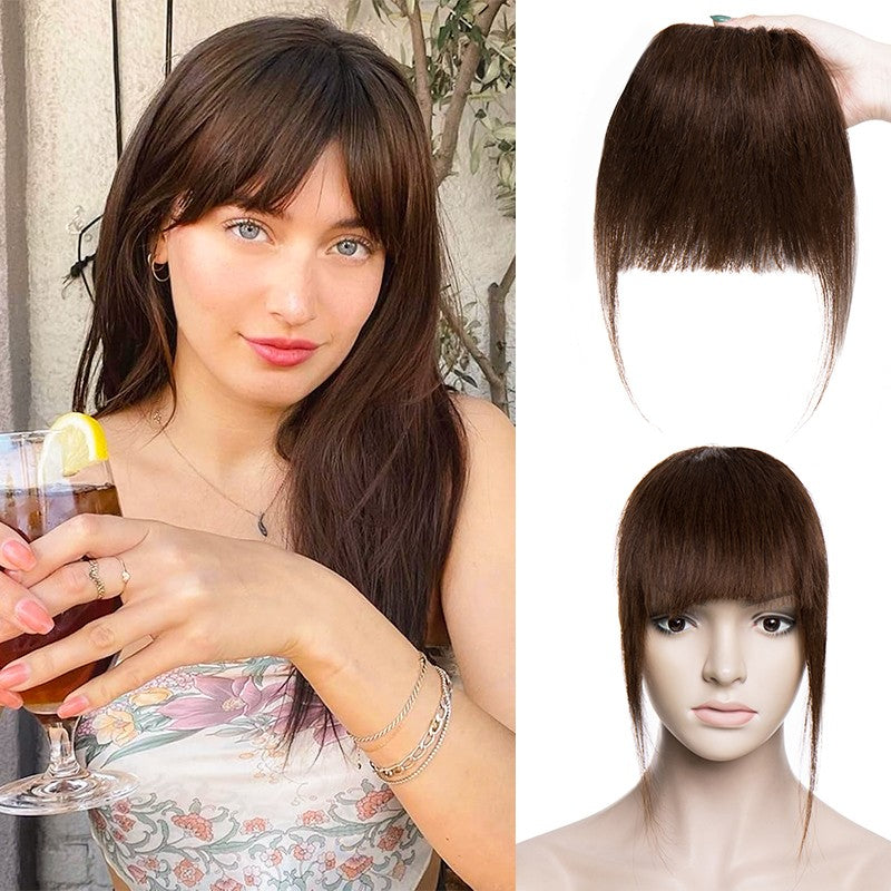 Clip-In Human Hair Bangs Hairpiece for Quick, Natural Styling