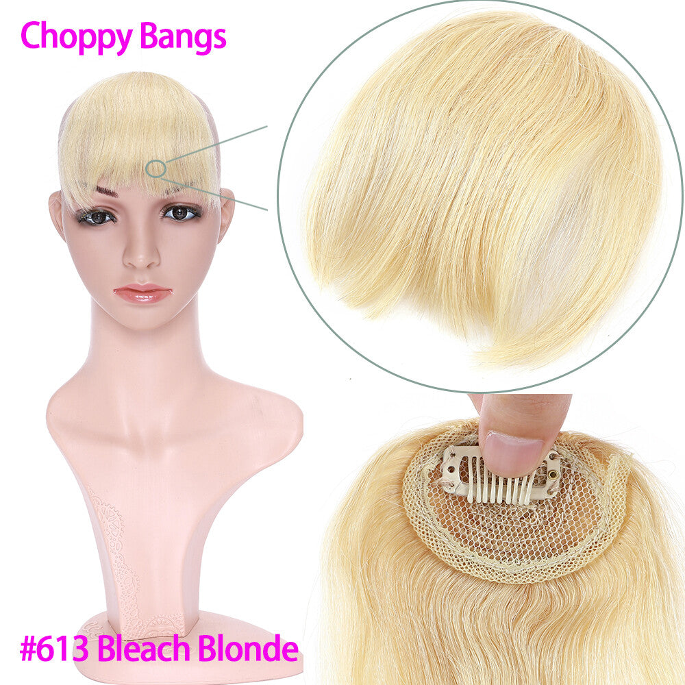 Clip-In Hair Fringes for Thick & Choppy Bangs - Remy Human Hair Extensions