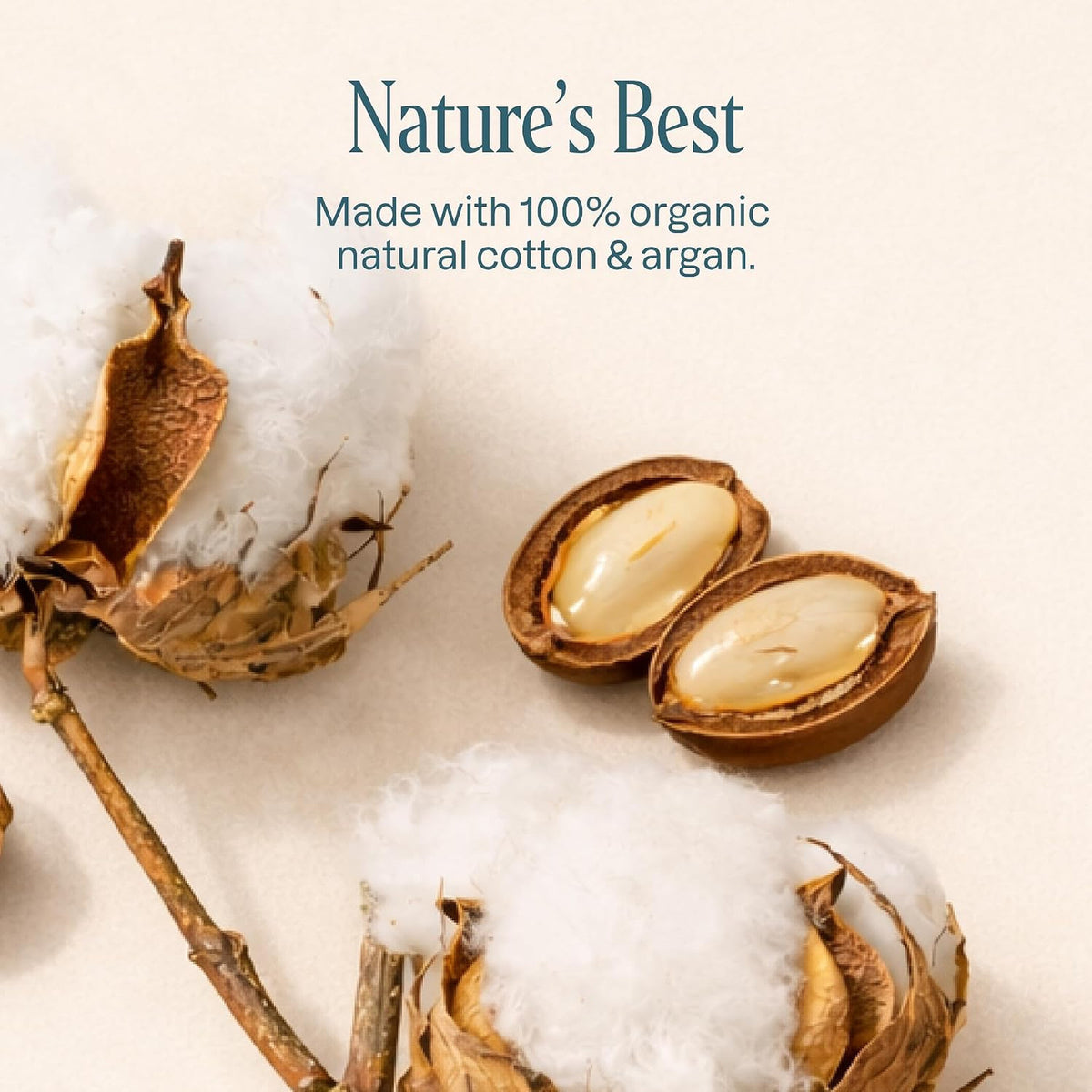 Organic Cotton Makeup Remover Pads with Argan Oil - 300 Count