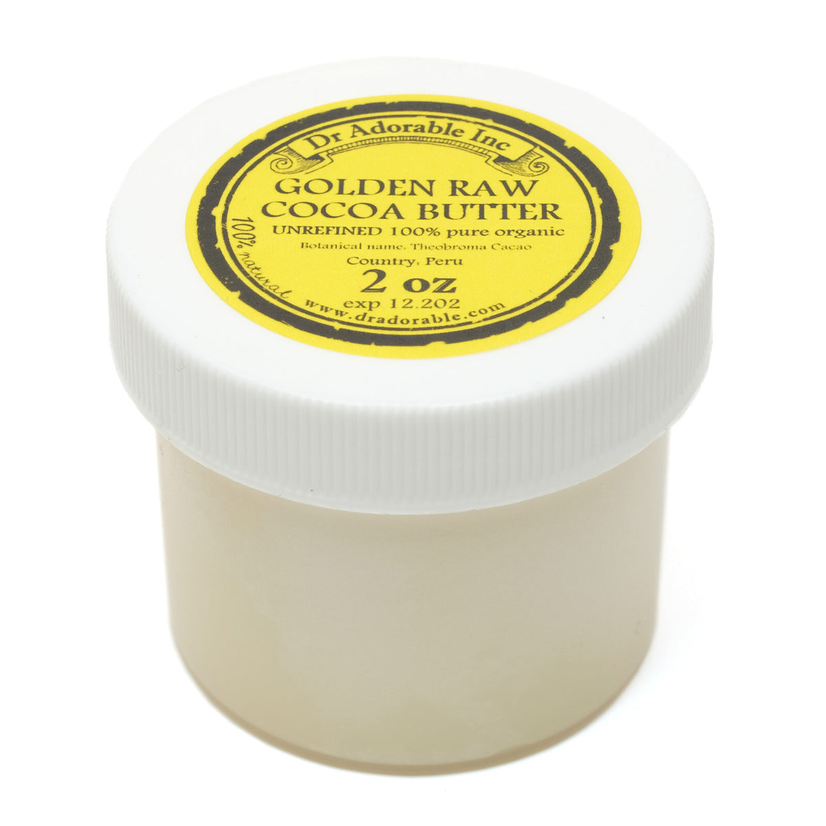 Organic Cold Pressed Cocoa Butter - Golden Raw Pure