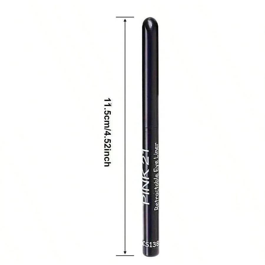 Waterproof Black Eyeliner Pencil Set - Long-Lasting & Smudge-Proof, 3 Pieces