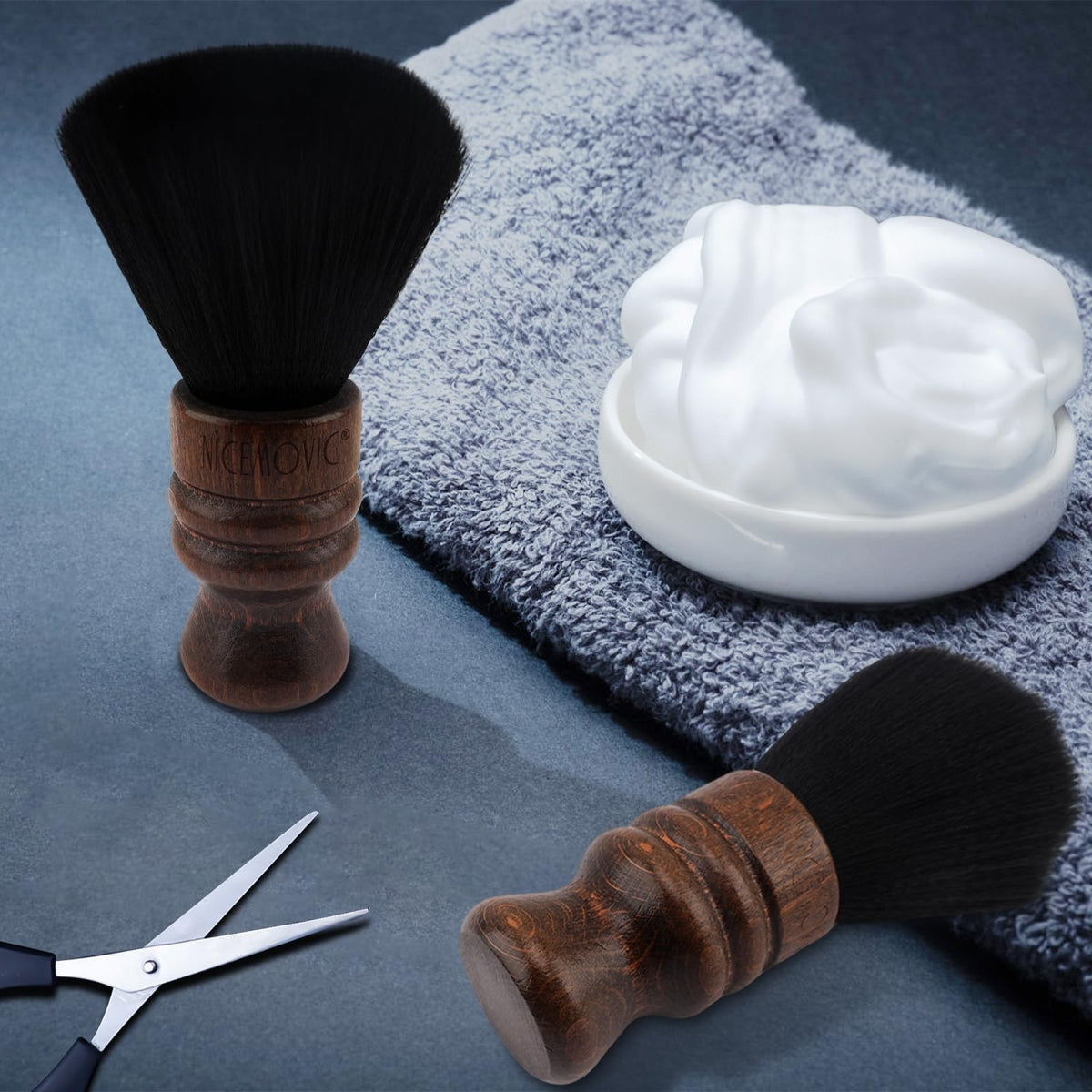 Professional Large Barber Neck Duster Brush - Black Hair Dusting Tool