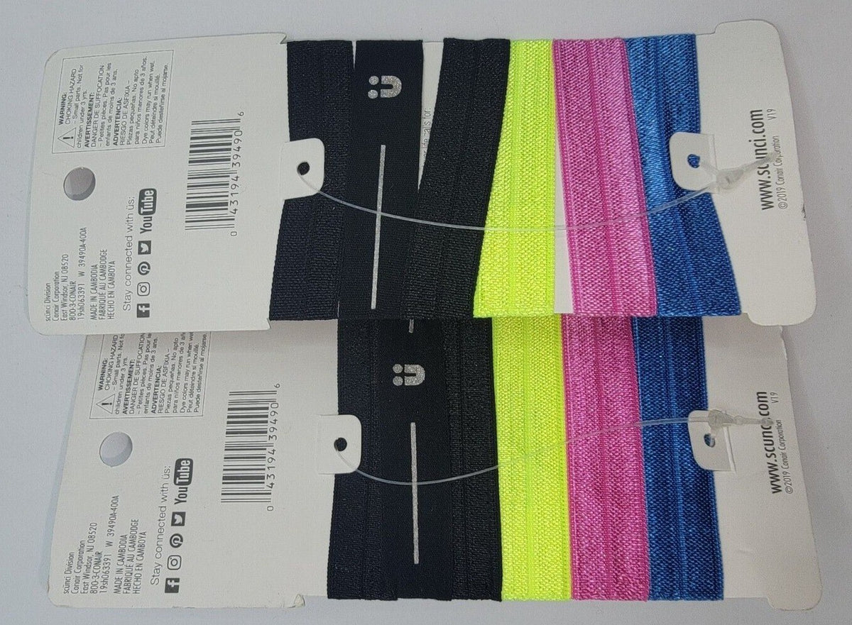 2PK Scunci Reflective No Damage Ponytailers, 6ct.each #39490, SEALED
