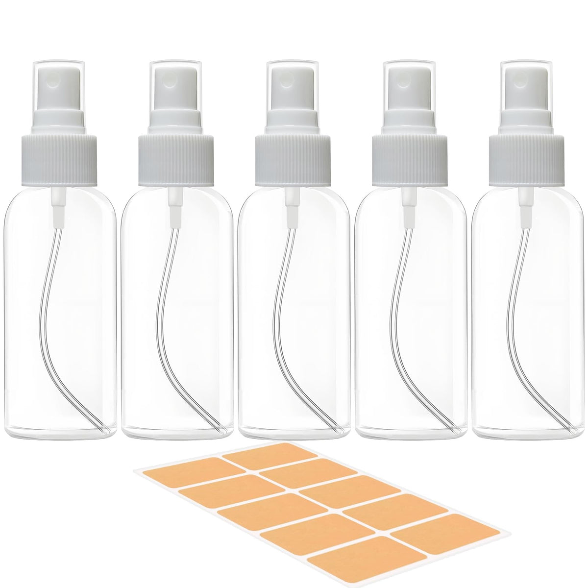 Travel Spray Bottles Set - 5 Refillable 3.4 oz TSA Approved Fine Mist Containers