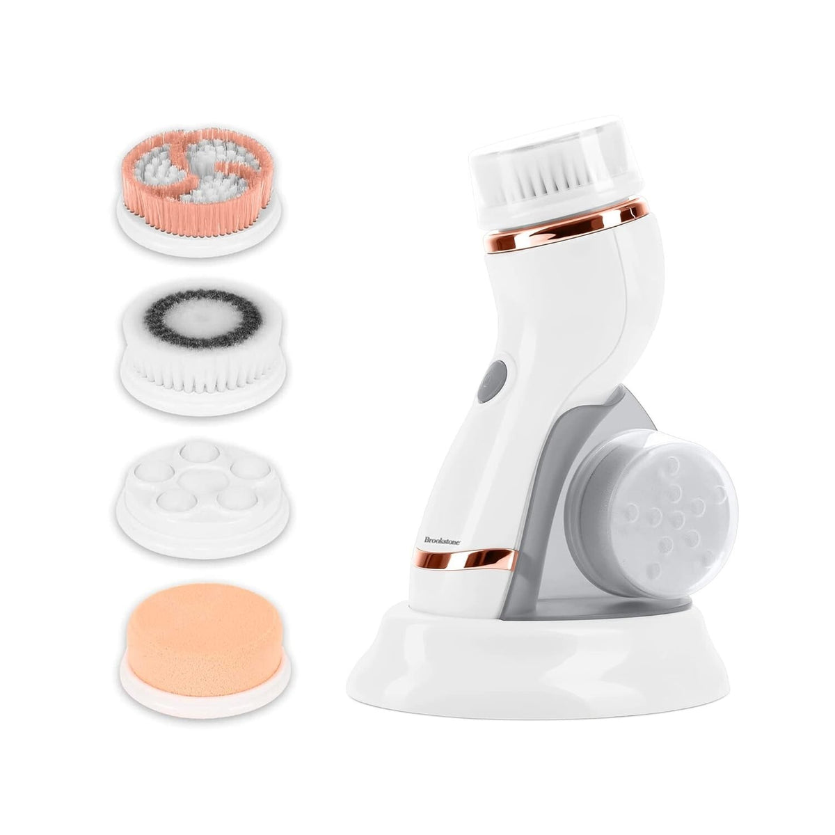 6-Piece Sonic Facial Cleansing System with Brush Heads - Deep Clean & Exfoliate