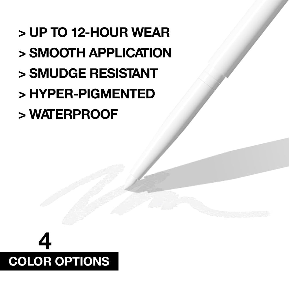 White Eyeliner Pencil - Waterproof, Long-Lasting Eye Makeup Tool