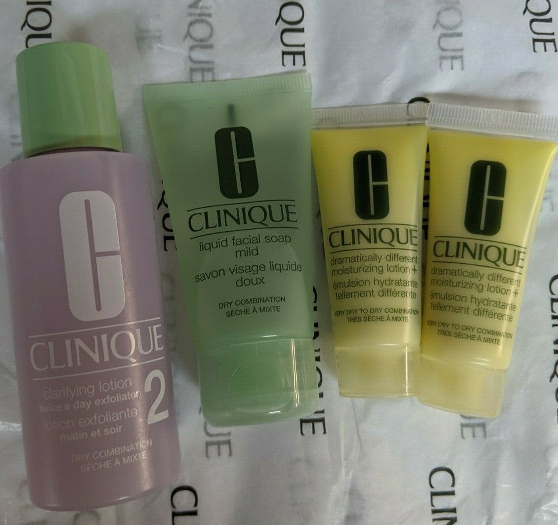 Travel Size Facial Skincare Set for Dry Skin - Hydrating Cleanser, Toner & Lotion