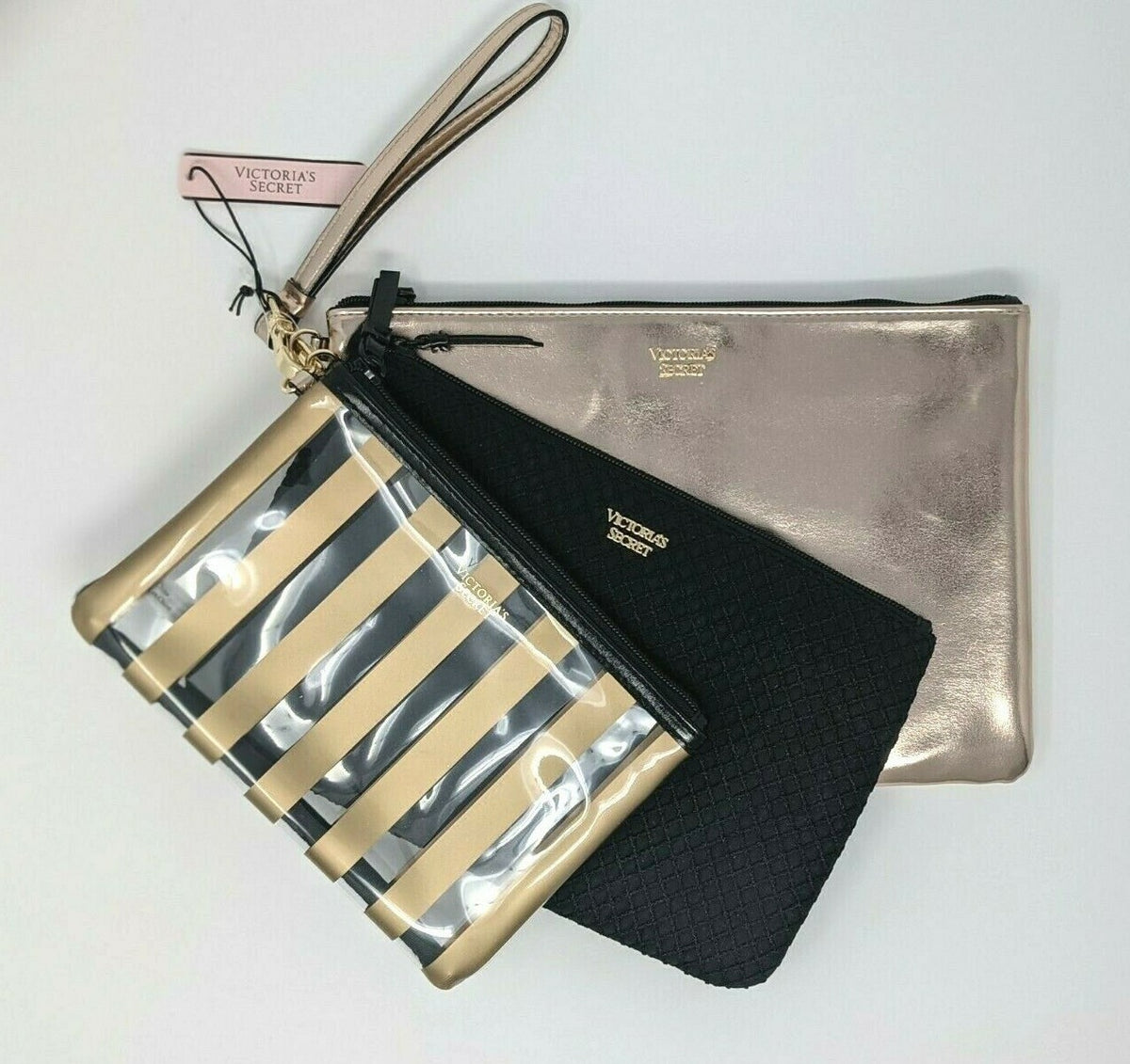 3-Piece Studded Makeup Bag Set – Travel Cosmetic Organizer, Beauty Case