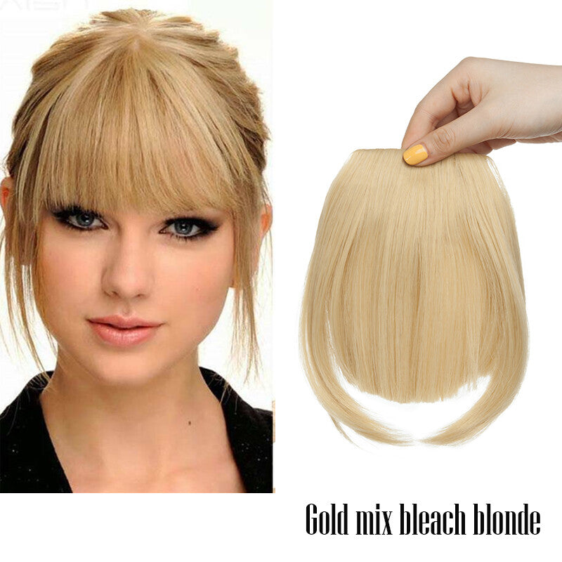 Clip-In Hair Bangs Extensions - Wispy, Natural, 9-inch Styles