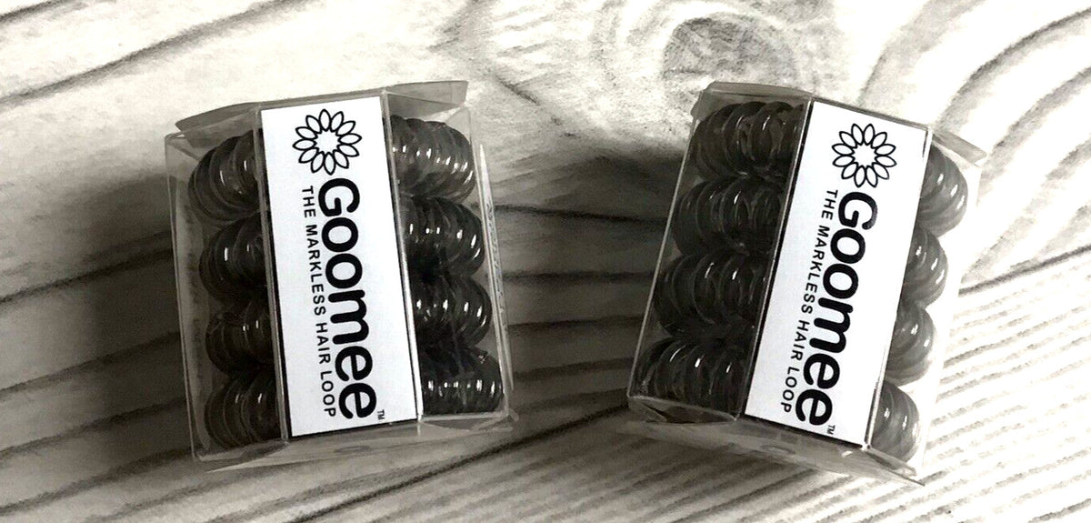 2X Goomee The Markless Hair Loop, GREY, 4 loops EA/ 8 TOTAL CHARCOAL