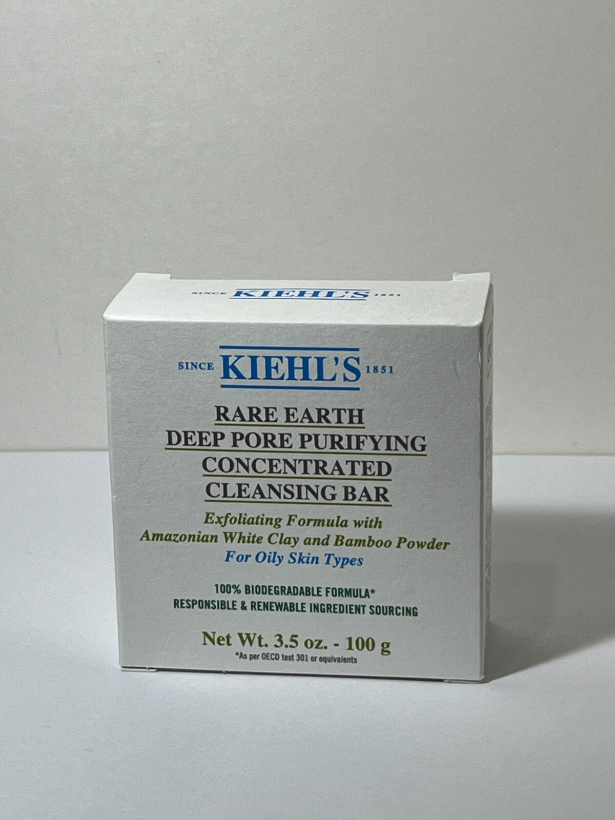 Kiehl's Rare Earth Deep Pore Purifying Cleansing Bar Soap for Oily Skin 3.5 oz