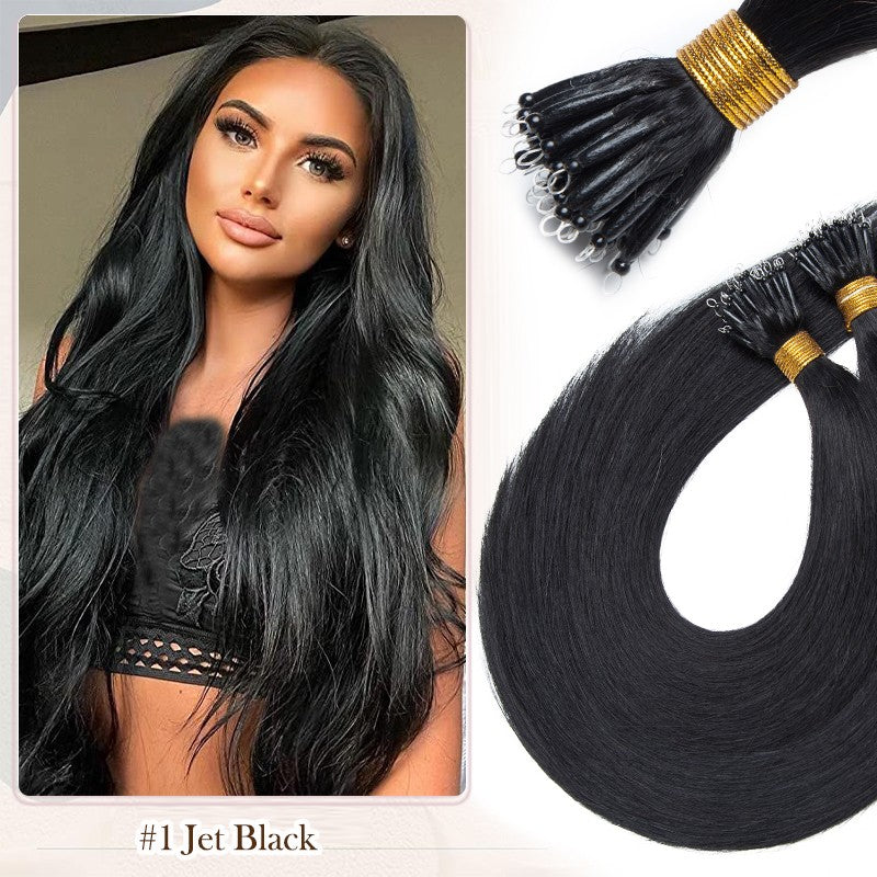 Nano Beads Hair Extensions 100% Remy Human Hair Balayage Ombre Blonde
