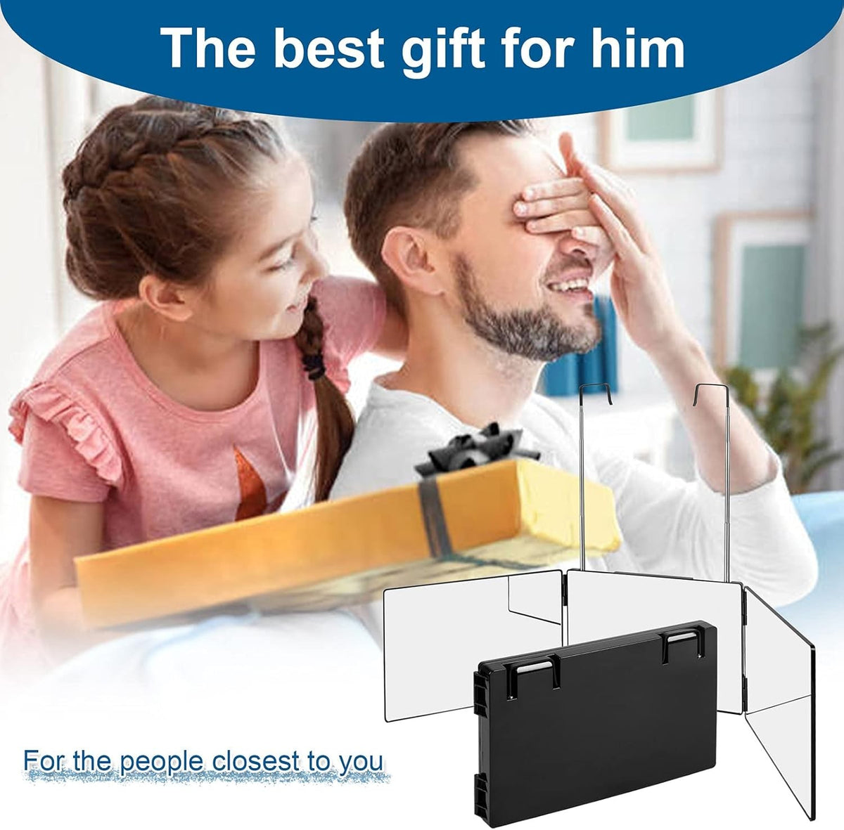 3-Way Self Hair Cutting Mirror - 360° Tri-Fold Shaving & Makeup Mirror