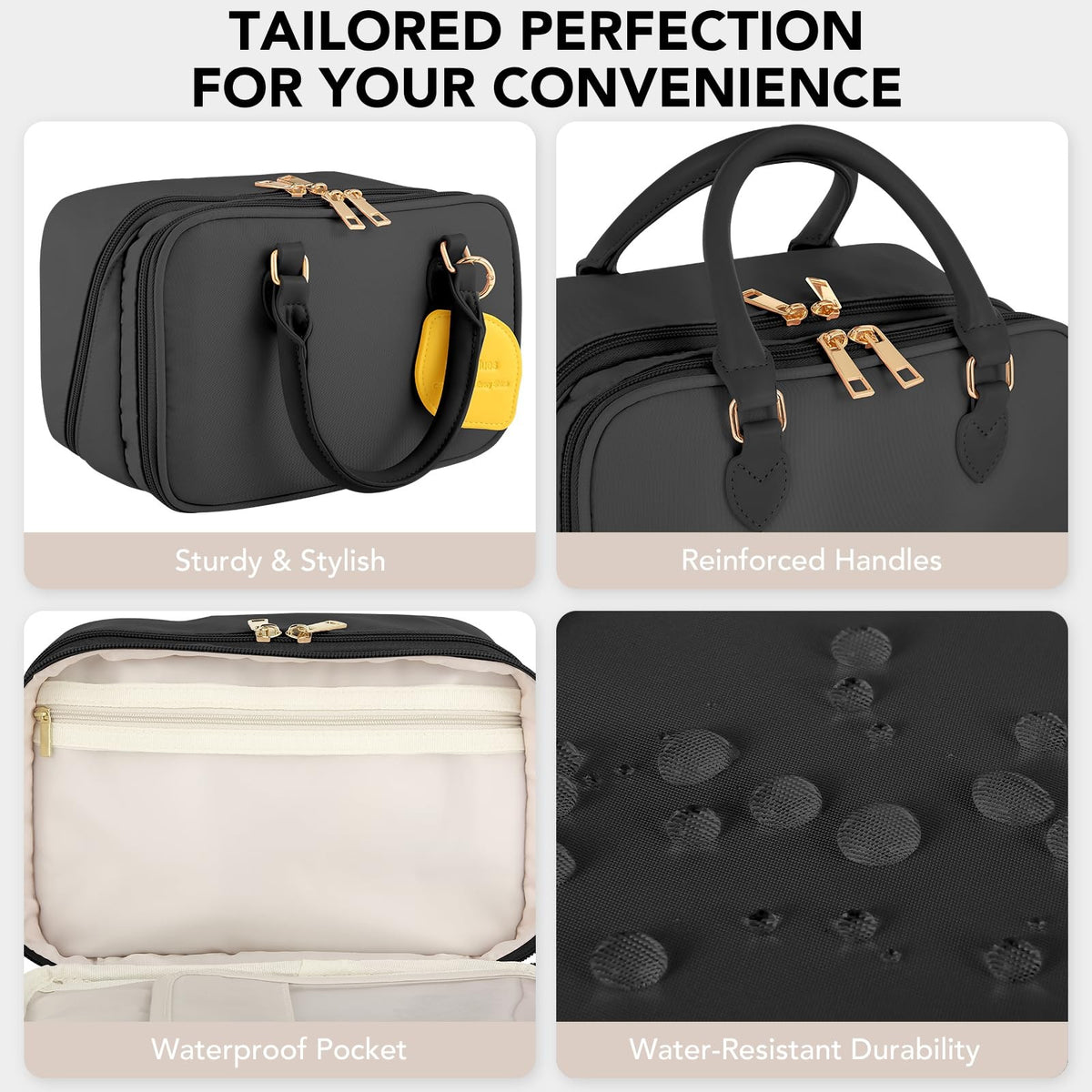 Travel Makeup Bag for Women Large Capacity Organizer with Mirror