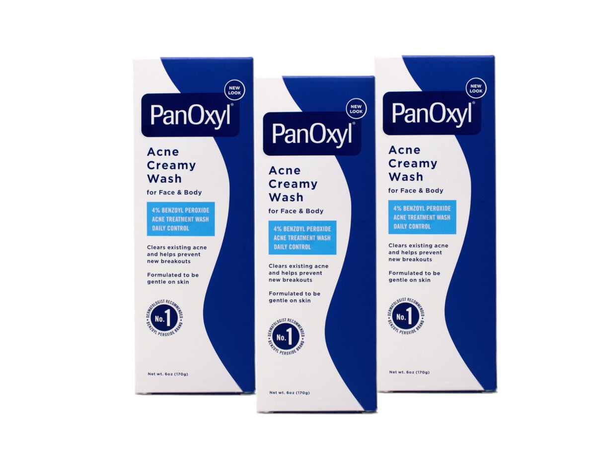 Acne Face & Body Wash with 4% Benzoyl Peroxide - 6 oz Pack of 3