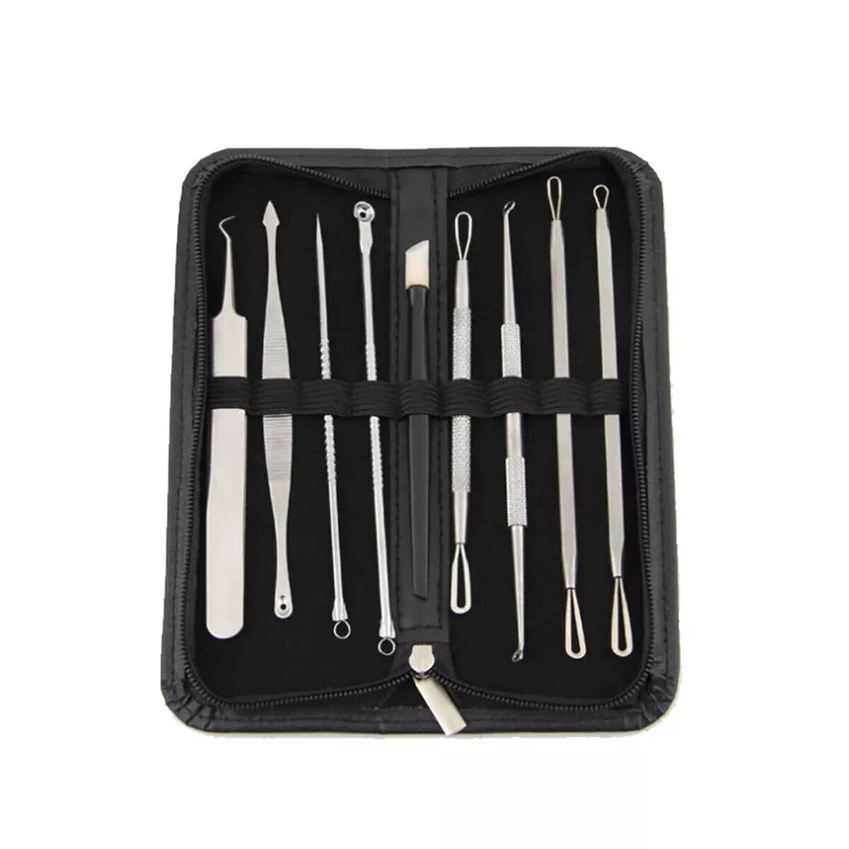 Blackhead & Pimple Remover Kit - 10 Stainless Steel Comedone Extractors