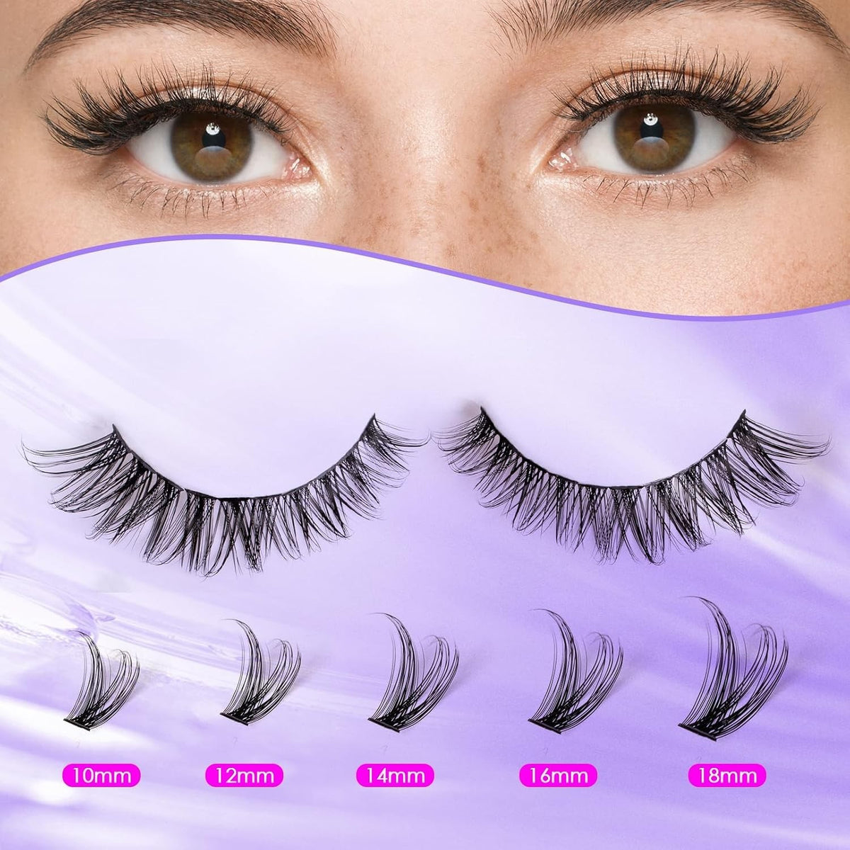 DIY Lash Extension Kit with 300 Cluster Lashes & Adhesives for Salon-Quality Looks