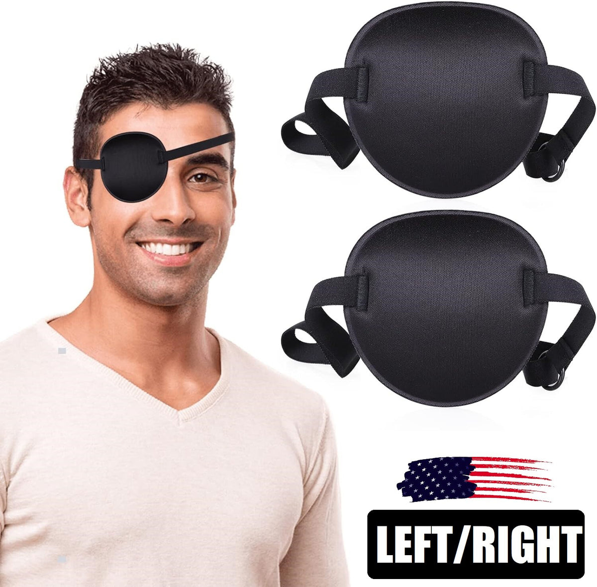 Adjustable 3D Eye Patches for Left or Right Eye - Unisex Adults & Kids