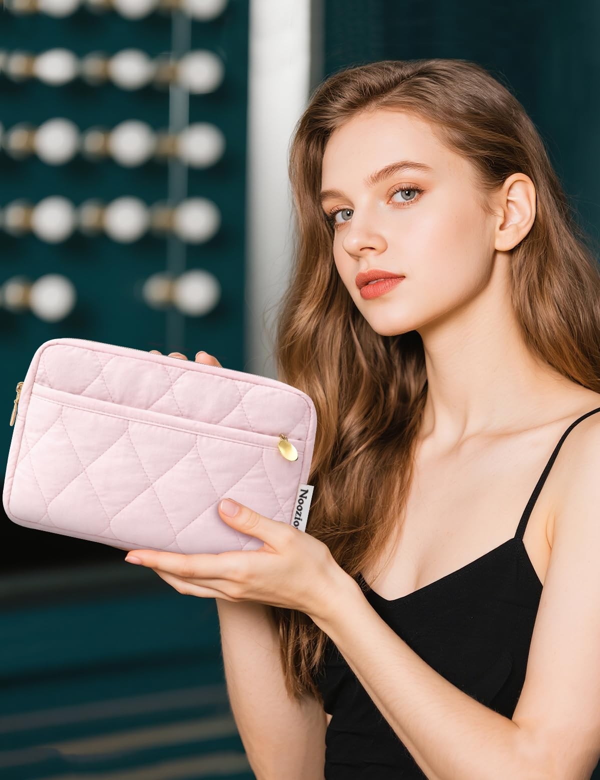 Travel Toiletry Bag with Padded Compartments - Pink, 8.6x3.5x5.8 Inches