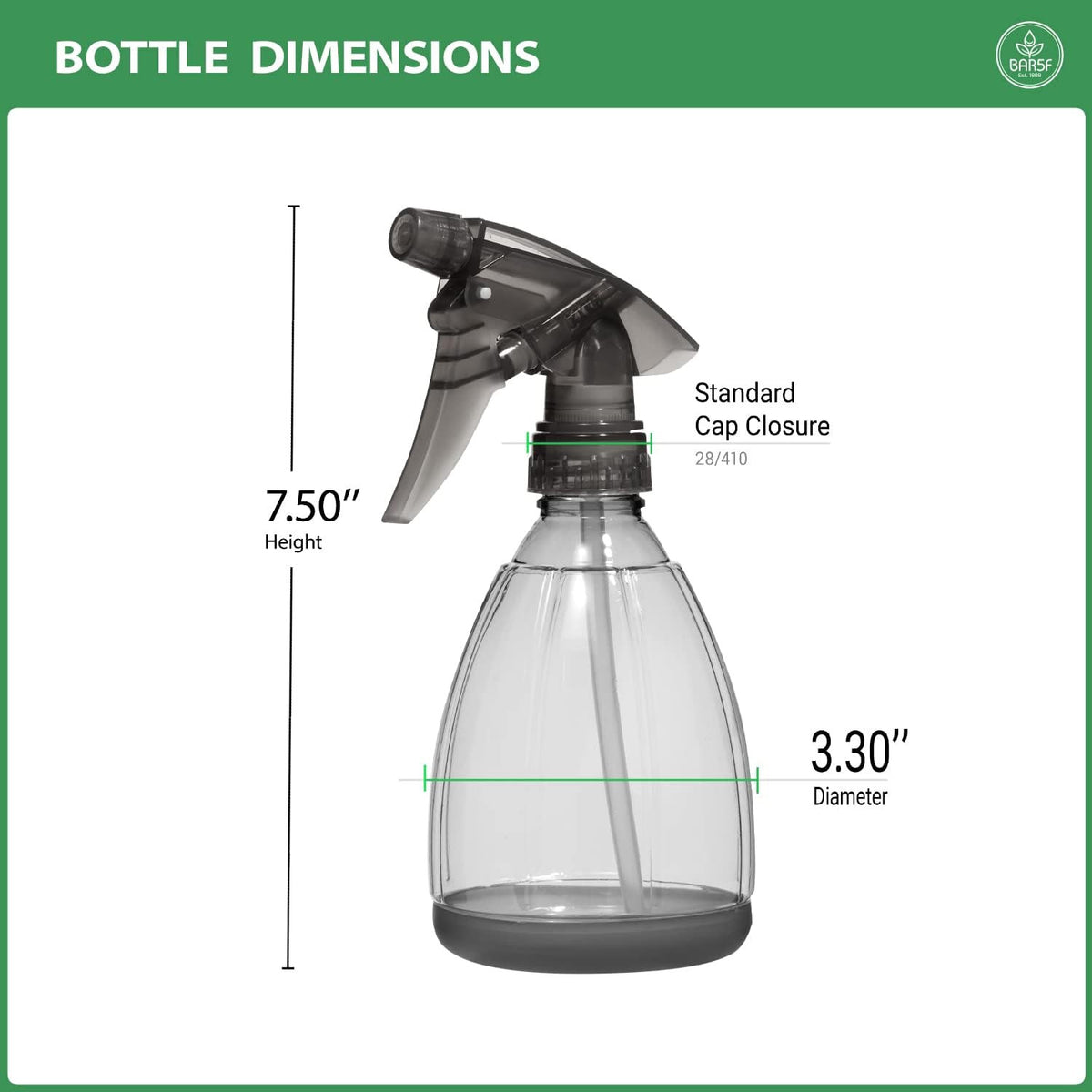 12 oz Plastic Spray Bottles - BPA Free Refillable Multi-Purpose Set