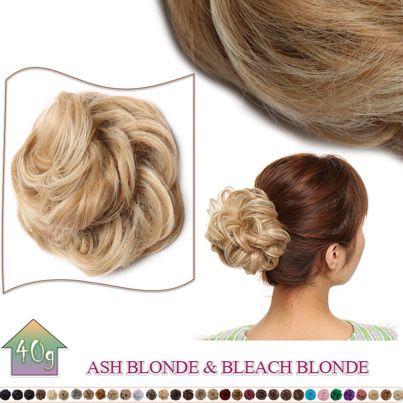 Curly Messy Bun Hair Extension Scrunchie Natural Updo Thick Human Hair