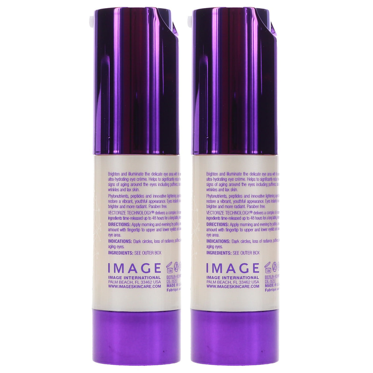 Brightening Eye Cream for Dark Circles and Puffiness - 0.5 oz 2 Pack
