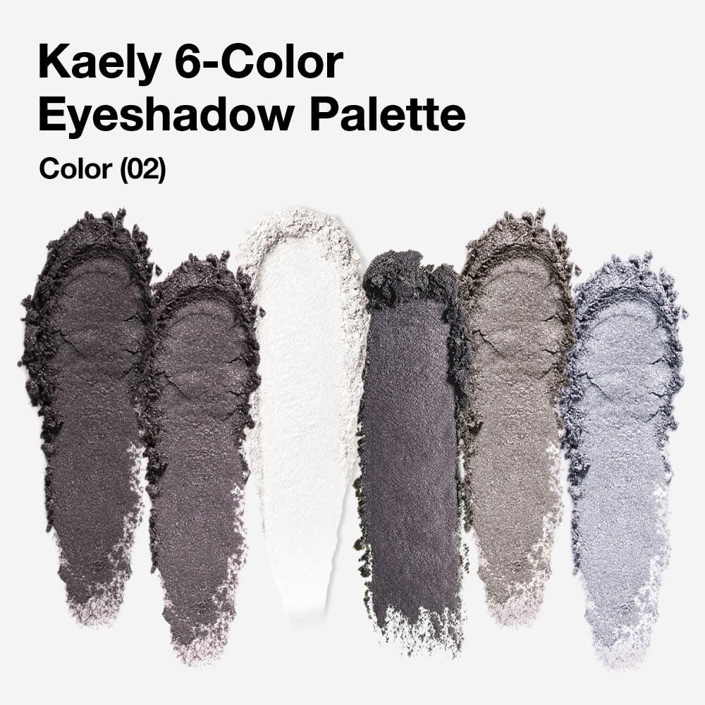 Smokey Grey Eyeshadow Palette - 6 Long-Lasting Shimmer Shades 0.25 oz