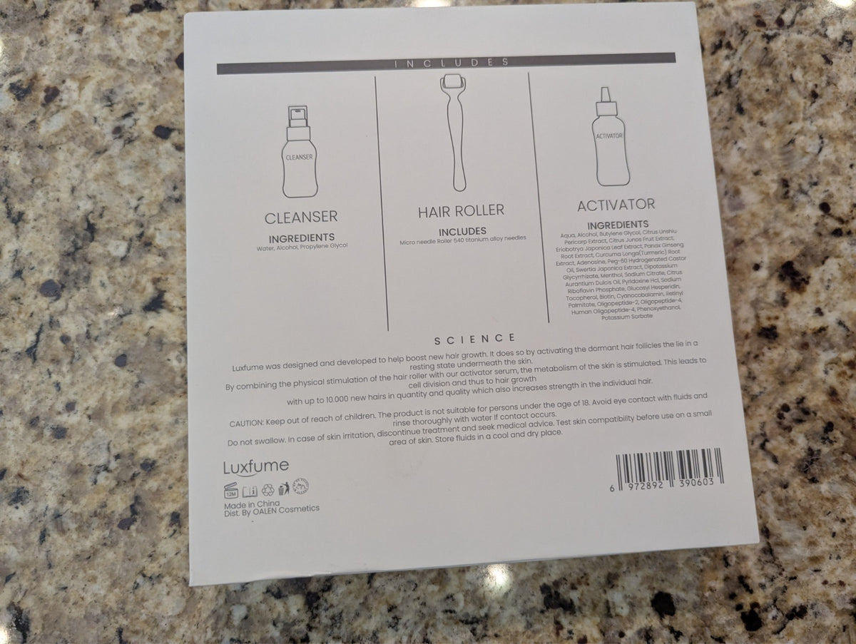 Luxfume Hair Growth Kit Cleanser Activator Roller