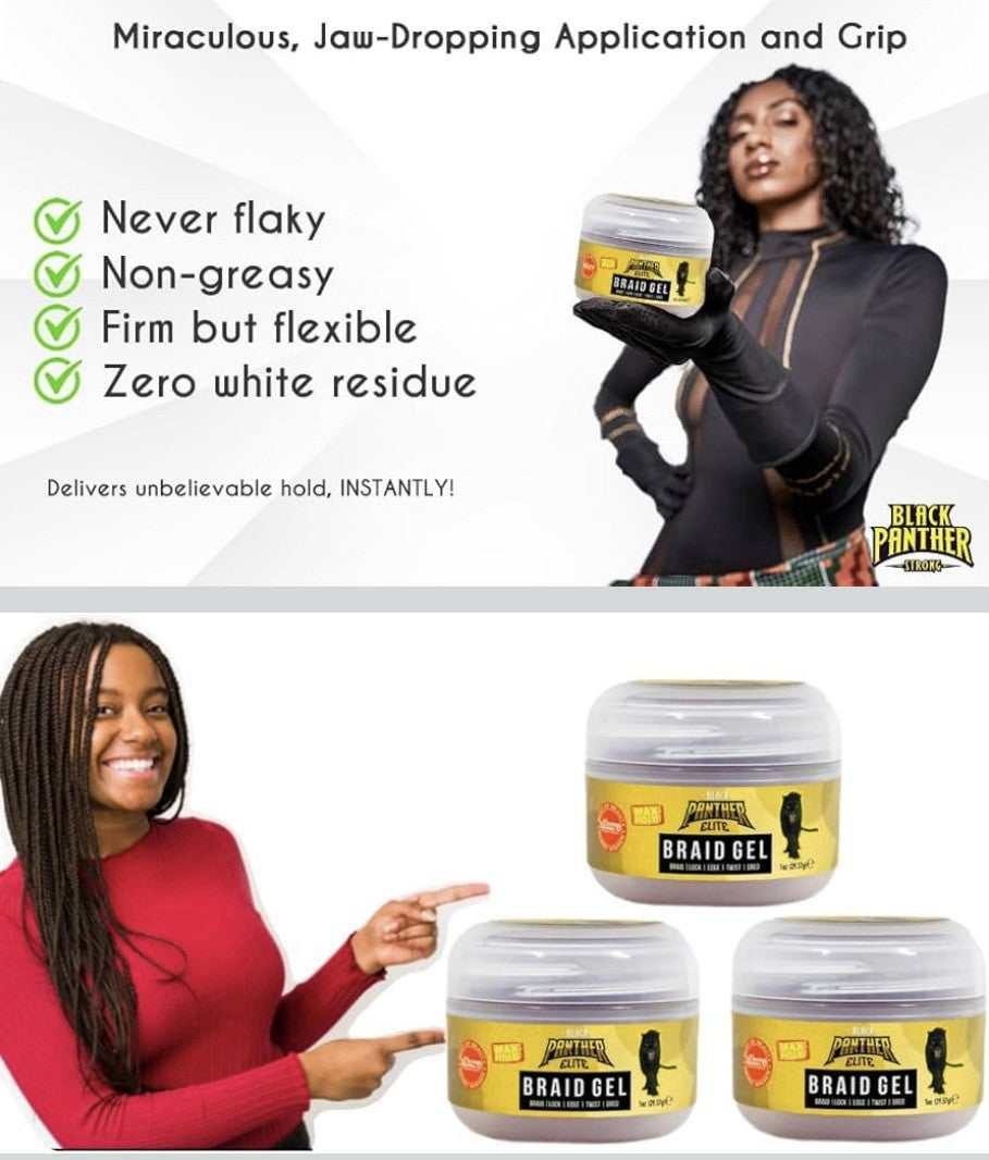 Edge Control Pomade for Braids Locs & Twists 3 Pack with Brush