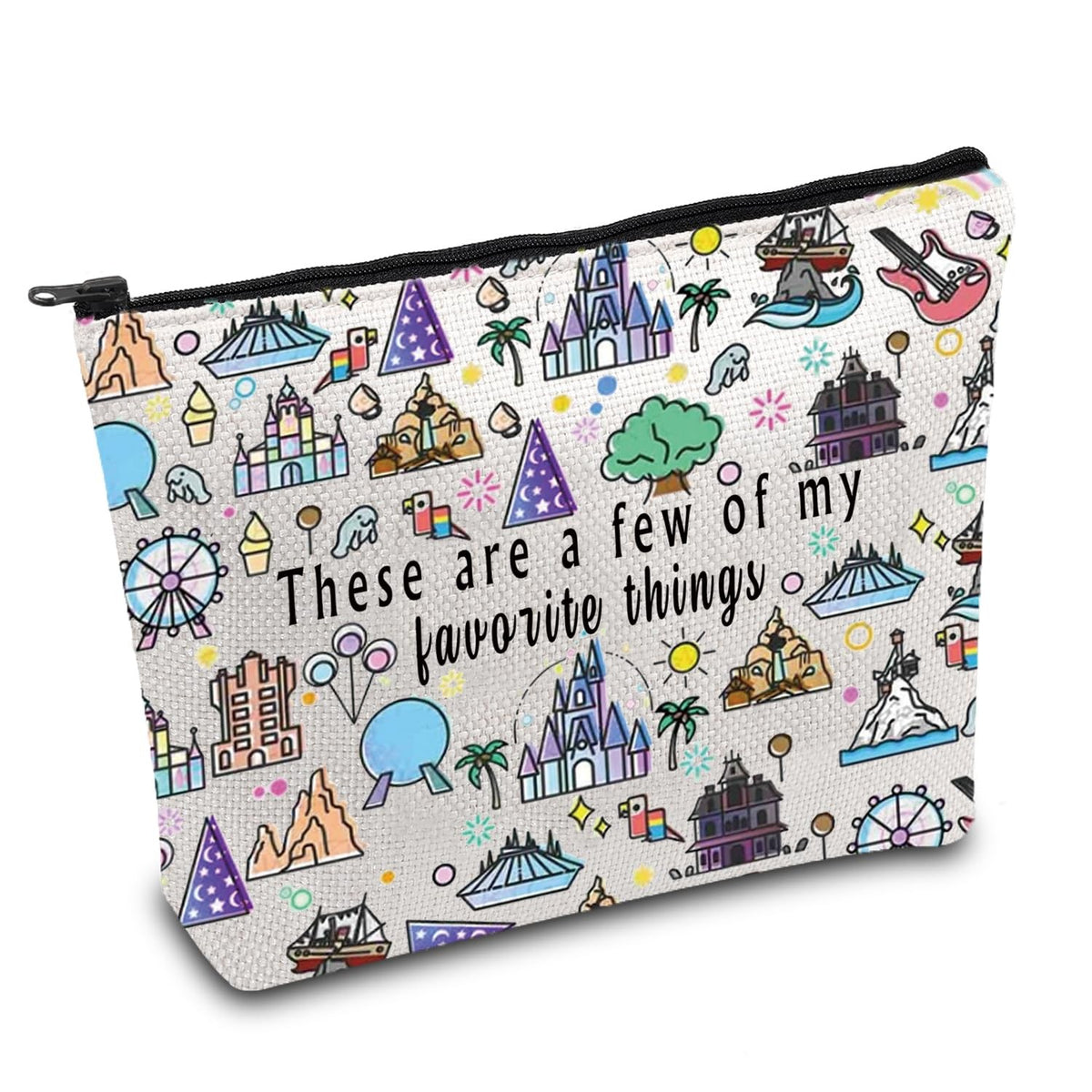 Travel Cosmetic Bag 23.5cm x 17cm Waterproof Canvas Organizer - White