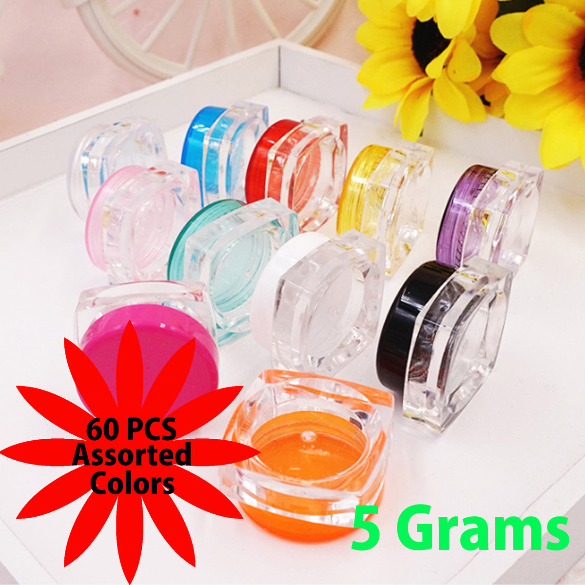 Refillable Cosmetic Sample Jars Set - 60 Pack, 5g Travel Makeup Containers
