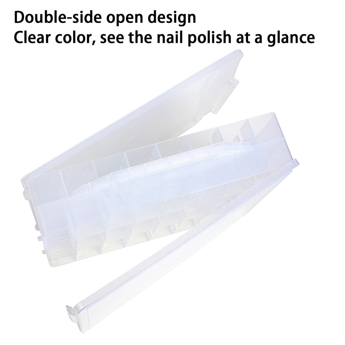 Nail Polish Holder Organizer for 48 Bottles - Adjustable Clear Storage Case