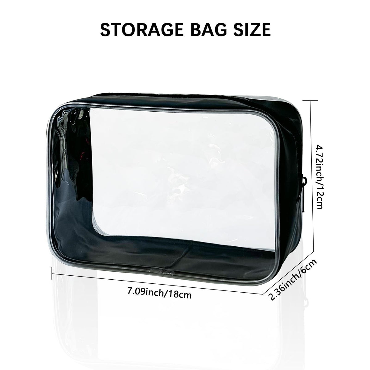 Clear Toiletry Bag TSA Approved Travel Organizer with Red Frame