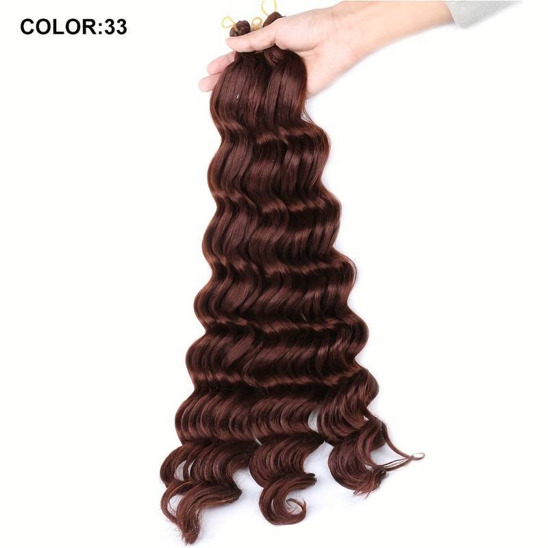 Synthetic Deep Wave Braiding Hair Bulk 18 Inch for Box Braids & Twists