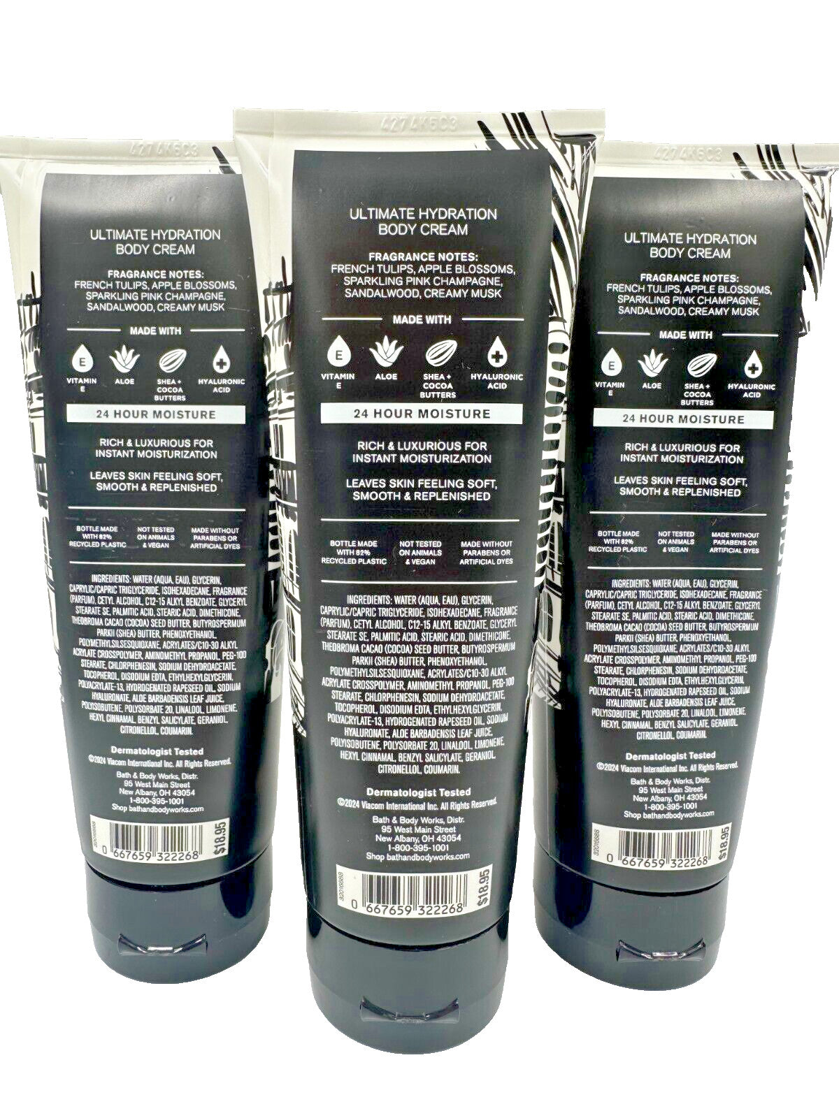 Bath & Body Works Paris Amour Body Cream Lotion – Set of 3, 8 oz