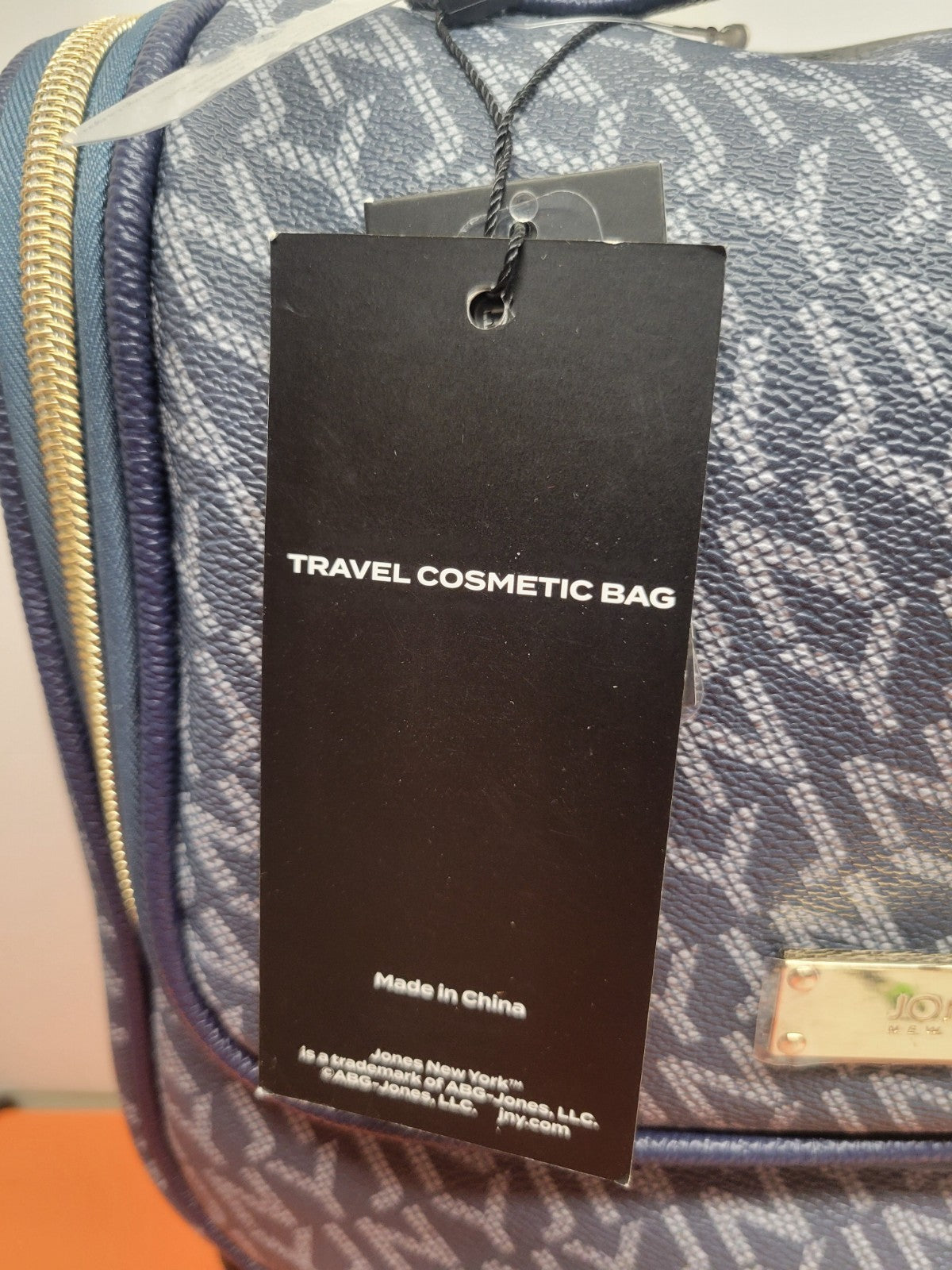 Travel Cosmetic Bag with Bottles & Hanger - Blue & Gray