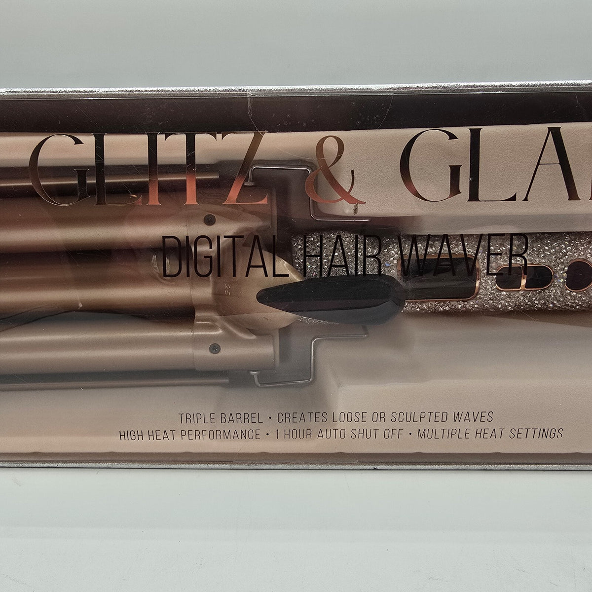 Digital Hair Waver Brush with Rhinestones - Triple Barrel Styling Tool