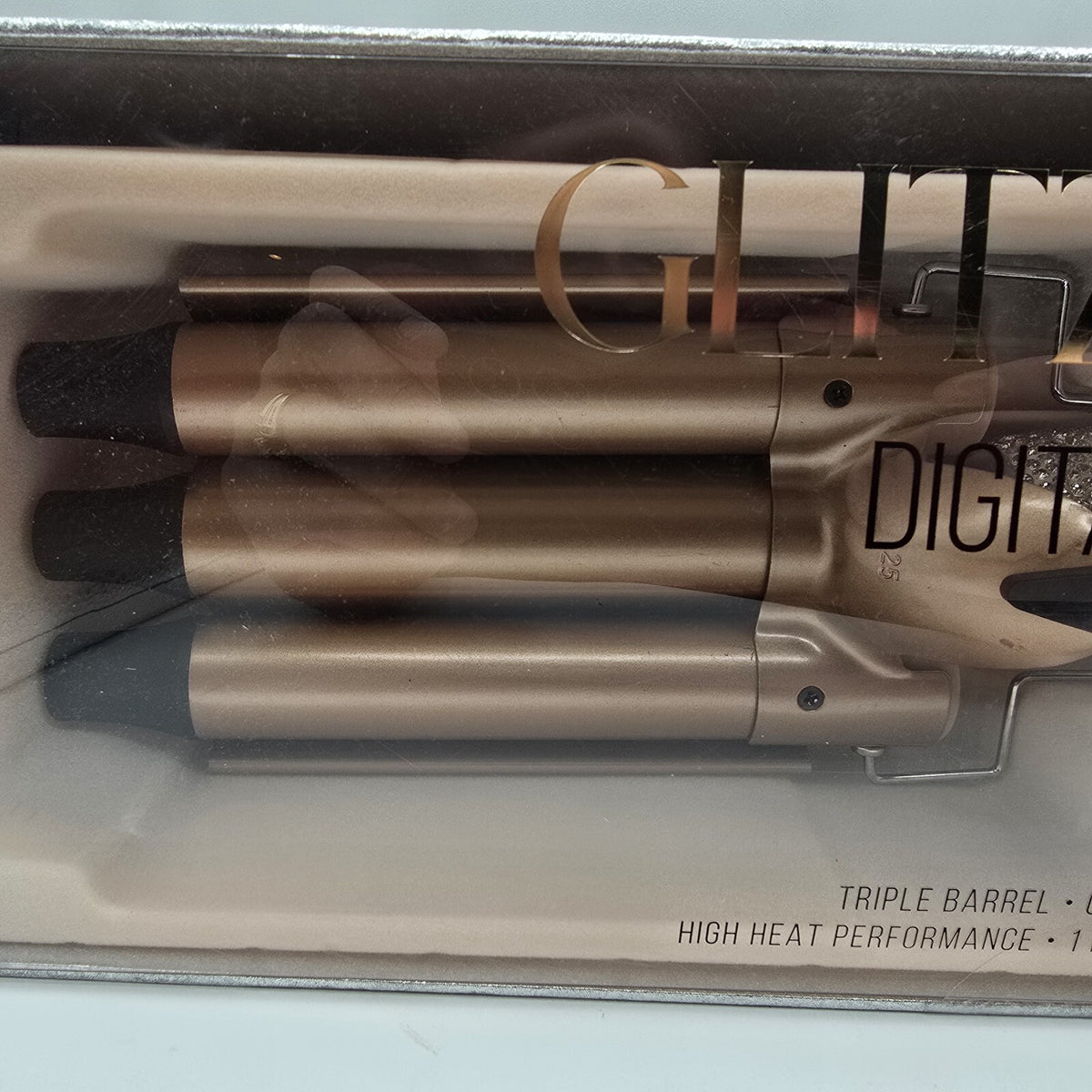 Digital Hair Waver Brush with Rhinestones - Triple Barrel Styling Tool