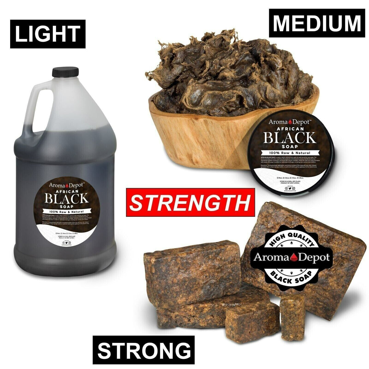 African Black Soap Wholesale - Organic Unrefined Natural Soap Bar for Skin & Hair