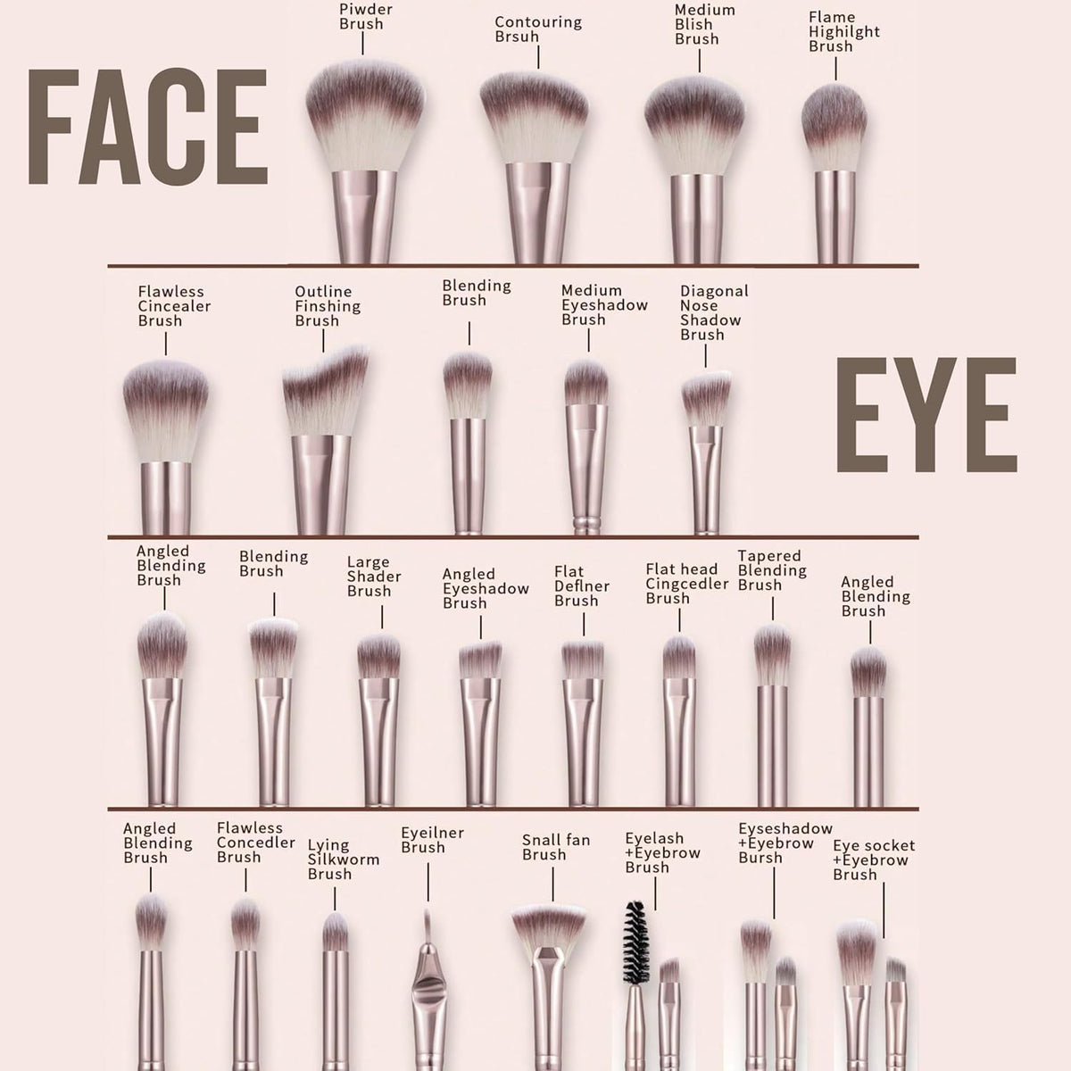 Professional Makeup Brush Set with Case - 55 Pcs Face Eye Tools