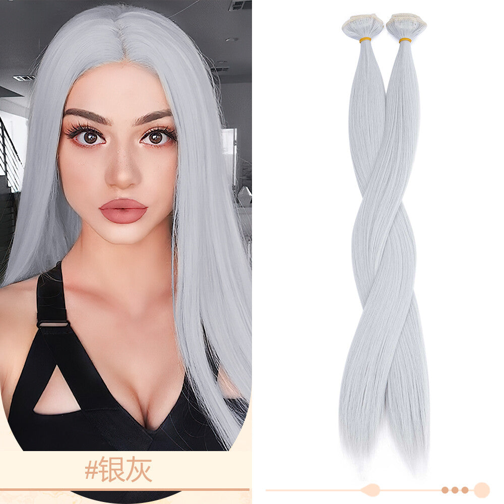 Clip-In Hair Extensions Full Head Ombre Highlight Synthetic Thick Hair 8-24 Inches