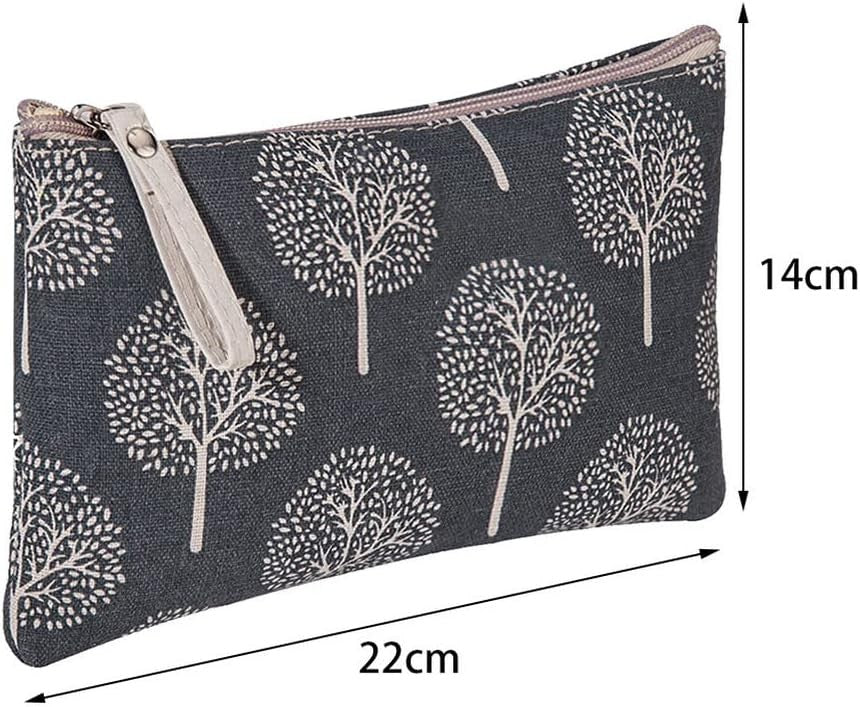 2 Pack Canvas Cosmetic Bags - Cute Multi-Function Travel Makeup Pouches