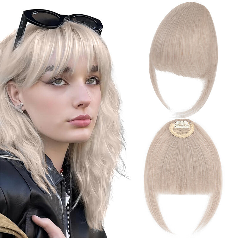Clip-In Thin Neat Bangs Hairpiece for Front Fringe Hair Extensions