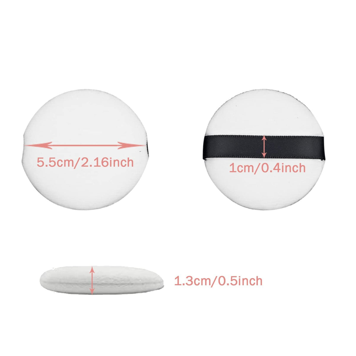 Powder Makeup Puffs Set - Soft 2.16-Inch Applicators for Foundation & Loose Powder