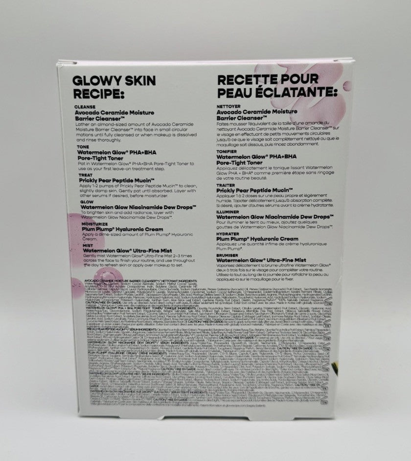 Glow Recipe Glowy Skincare Routine Set - Mini Hydrating & Brightening 6 Items